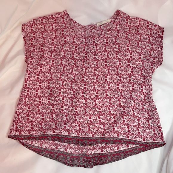 Wishful Park Red and White Flowy Top | Size Small - Picture 3 of 6